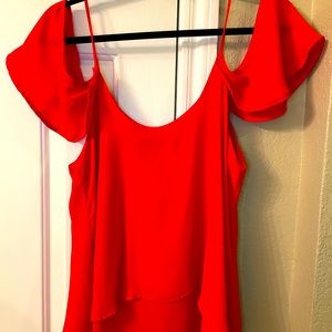 Red Francesca’s off the shoulder blouse